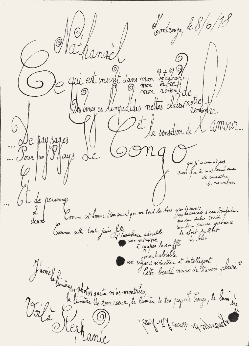 « LA RENCONTRE » — Portrait-en-mots manuscrit, Montrouge, 8 juin 2018.