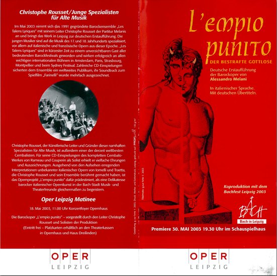 Le dépliant de l’Opéra de Leipzig, 2003